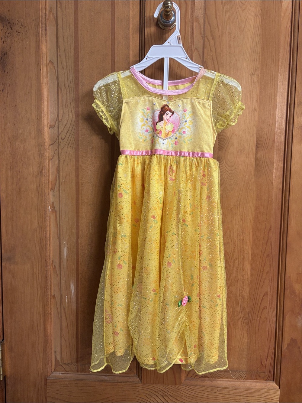 Disney Yellow Princess belle Dress with Pink Trim